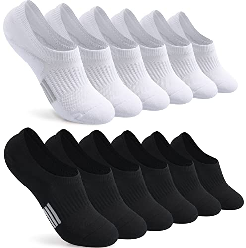 Blu Ninfee Sneaker Socken Damen 39-42 35-38, Gepolsterte Füsslinge Füßlinge Sneakersocken Herren 6 Paar, Atmungsaktive Sportsocken Laufsocken Rutschfest mit Silikonpad