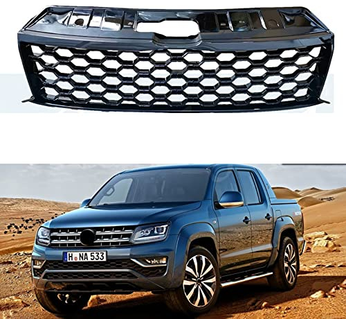 Dciustfhe Auto Front Kühlergrill Grill Stoßstangen, für Volkswagen VW Amarok V6 2015-2019 ABS Gitter Doppelsteg Mesh Hood Luftansauggitter Sport Car Zubehör Styling