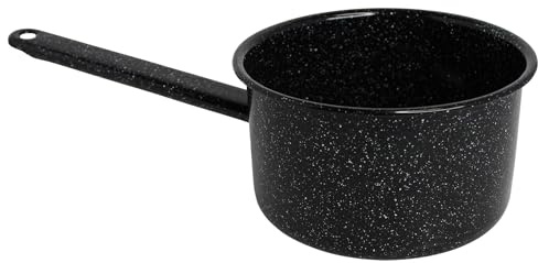 MIRRO 1.25qt Enamel Saucepan, Black