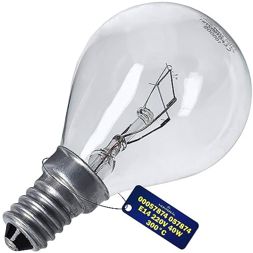 MONTERAL Glühbirne E14 für Backofen - 220V 40W 300°С - Backofenlampe in Form einer Kugel - mit dem Originalcode 00057874 057874 passend für Bosch