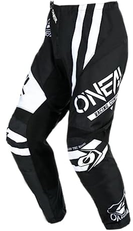 O'NEAL | Motocross-Hose | Enduro MX | Maximale Bewegungsfreiheit, Leichtes, Atmungsaktives und langlebiges Design | Pants Element WARHAWK V.24 | Erwachsene | Schwarz Weiß | Größe 30