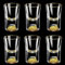 YBCPACK 20ml Gold Shot Glasses Set of 6, Tequila Shot Glasses Set Decorated with 24K Gold Flakes, Mini Crystal Shot Glass for Spirit, Sake, Whiskey