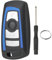 Schlüssel Gehäuse 4 Knöpfe Für BMW Smartkey F20 F21 F22 F30 F31 F80 E84 F85 F25 Smart Remote Schlüssel mit Schraubendreher und Schlüsselring （Blaue Umrandung）