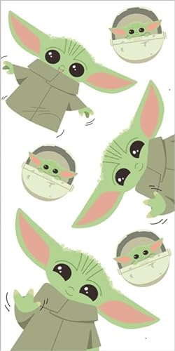 Jerry Fabrics F Strandtuch – Badetuch – Star Wars – Baby Yoda – Kinder – 70 x 140 cm – 100 % Baumwolle