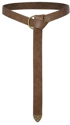 SCARLET DARKNESS Mittelalter Ledergürtel Renaissance Zubehör Piraten Wikinger Gürtel, Braun, Einheitsgröße