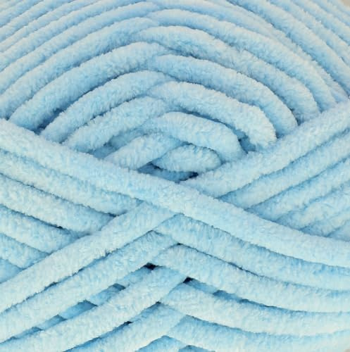 King Cole Super Chunky Yummy 100g - 100% Polyester Knitting Crochet Yarn (Baby Blue 4876)