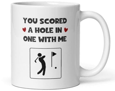 Confidently Quirky - Hole In One White Mug, Boyfriend Golf Mug, Valentines Golf Gift, Anniversary Golf For Him
