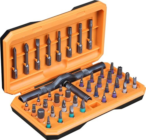 ANVANNA 42 in 1 new magnetic screwdriver set, multi drill free combination ratchet screwdriver set, Christmas gift furniture, computer, bicycle, and DIY gray portable repair kit