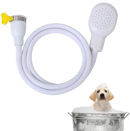WPCSM Shower Attachment for Bath Taps, Tap Shower Spray, Bathroom Accessory, Premium ABS & PVC Material, Metallic Color, 110cm Hose, Secure Fit Clamp Included, for Pets, Babies, Vegetables