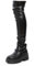 Toocool Stivali alti donna cuissardes elasticizzati scarpe catena zeppa Q817 [38,nero]