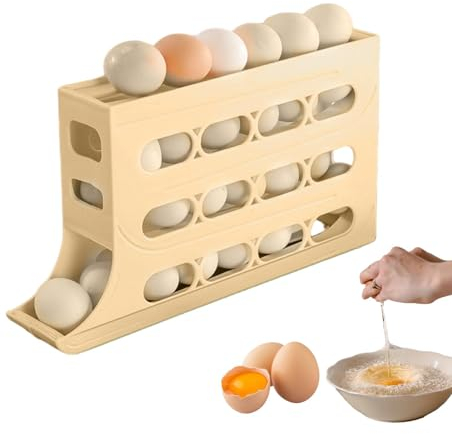 Eierspender Für Kühlschrank, Eierhalter Mit 4 Etagen Für Kühlschrank, Automatisch Rollender Eierspender Für Kühlschrank, Platzsparendes Eier-Organizer-Tablett Für Kühlschrank, Küche Bis Zu 30 Eier