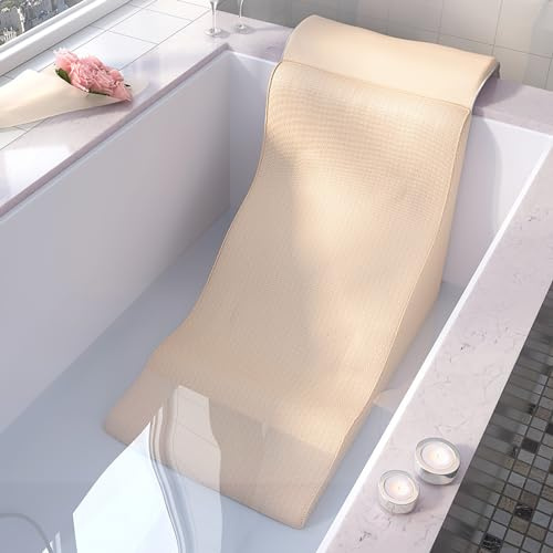 CSBH Ergonomic Luxury Bathtub Pillow, Bathtub Pillow Machine Headrest for Soaking & Straight Back Tubs - Bath Accessories