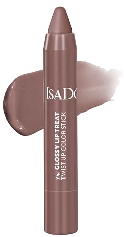 Isadora The Glossy Lip Treat Twist Up Colour Lip Stick - Feuchtigkeitsspendender Lippenstift mit Squalan - Vegan, tierversuchsfrei, aufpolsternd, nicht klebend, Gloss (Bare Belle 06, 3,3 g)