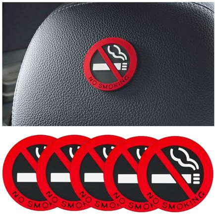 JNNJ 5 Stück Rauchen Verboten Aufkleber, Sticker No Smoking Schild Rauchverbot mit UV Schutz, Rauchverbot Verbotsschild Nicht-Raucher, für Außenbereich Innenbereich