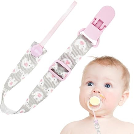 Cinghia per ciuccio, ciuccio con clip,Porta ciuccio e guinzaglio - Giocattoli per la dentizione con cordino per ciuccio, adatti per la maggior parte dei ciucci