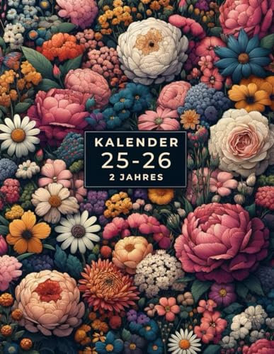2 Jahres Kalender 2025-2026: Terminplaner Kalenderbuch 1 Monat auf 2 seiten Monatsplaner ( Januar bis Dezember ) Din A4.