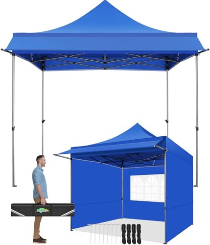 COBIZI Pavillon 3x3 Wasserdicht Stabil Winterfest mit Markisen und Seitenwänden,UV Schutz 50+ Popup Faltpavillon Partyzelt Pavillon Faltbar für Garten Camping Strand Hochzeit(3 mal 3m Blau)
