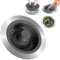 3 en 1 Tapón para fregadero con filtro, tapón para fregadero de cocina, tapón para fregadero de cocina de acero inoxidable para agujeros para fregaderos de 71-85 mm Profundidad > 40 mm