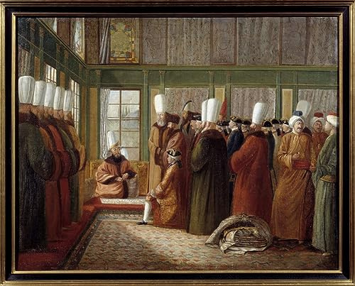 MHFFDYIV Bekannt Wand Kunst Bild Leinwanddruck Bilder Empfang des Osmanischen Reiches von Antoine De Favray Leinwand Wandbilder für Wanddekoration 60x90cm