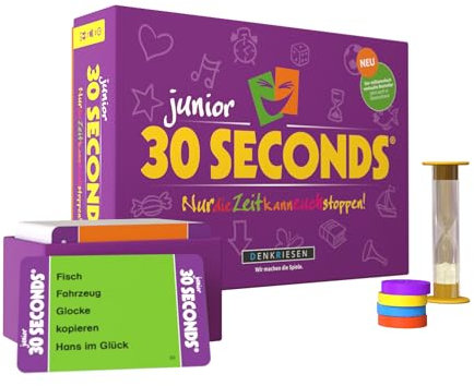 DENKRIESEN - 30 Seconds® Junior - Nur die Zeit kann euch stoppen! | Ab 7 Jahren | 3+ Spieler | Partyspiele für die ganze Familie | Familienspiele | Brettspiel | 16 Spieler und mehr möglich
