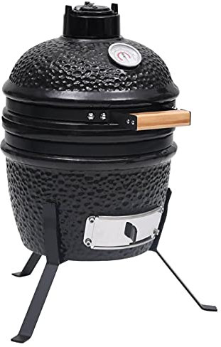 qohoio Barbecue Affumicatore 2 in 1 Kamado in Ceramica 56 cm Nero,Cucina e Pranzo,Elettrodomestici,Barbecues-316093