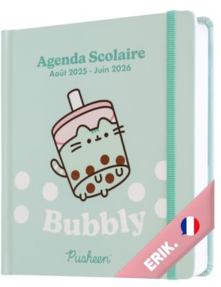 Grupo Erik Schülerkalender 2025 2026 Katze, auf Französisch | Schulbedarf Kawaii Pusheen, College 2025 2026 Mädchen
