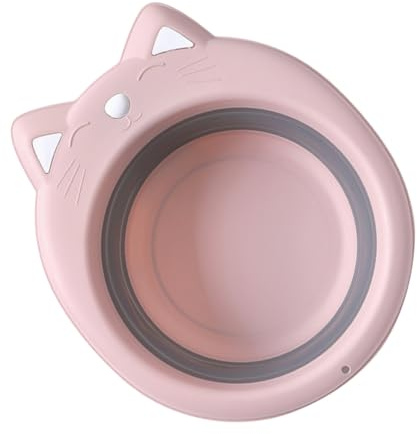 DOITOOL Bassine Pliante Lavabo Portable Garçon Fille Chat Motif Lavabo de Voyage Pliable