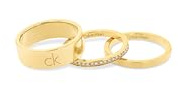 Calvin Klein Set aus 3 Ringen für Damen Kollektion CK TRIO In Gelbgold verziert mit Kristallen - 35000795D