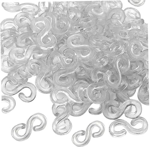 Jorzer Clip a S per Braccialetti in Gomma, 500 Pezzi, ricariche per connettori per Braccialetti in Gomma, Ganci per la creazione di, Clip Trasparenti Fai da Te per