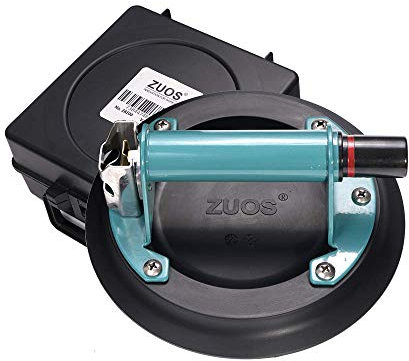 ZUOS 20,3 cm Glas-Saugnapf für Granit- und Glasheber, Vakuum-Saugnapf-Heber mit Metallgriff und ABS-Pumpe, 254 kg Tragkraft (mit kostenlosem Gehäuse)