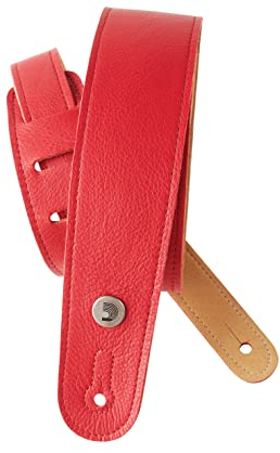 D'Addario schmaler Gitarrengurt aus Leder, Rot, (20GL02)