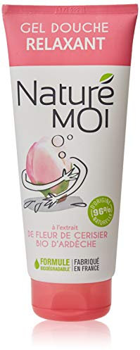Naturé Moi – Gel douche relaxant à l'extrait de fleur de cerisier d'Ardèche bio – Hydrate, nourrit et protège les peaux normales à sèches – 200ml