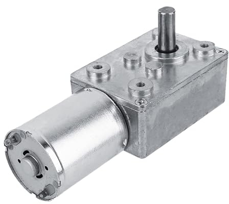 Motoriduttore a Vite Senza Fine con Coppia Elevata DC 12V, Motore di Riduzione della Velocità Motoriduttore Reversibile CW/CCW(20RPM)