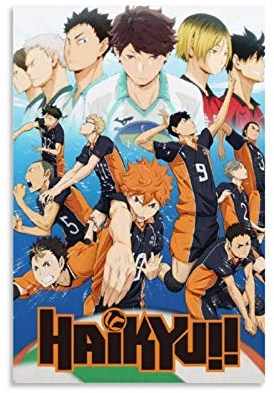 Haikyuu 4 Anime Badezimmer Dekor Wanddekoration Home Decor Leinwand Druck Poster Wohnheim Schlafsaal Wanddekoration 40 x 60 cm