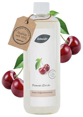 Saunabedarf Schneider Sauna Aufguss Konzentrat Piemont-Kirsche - 1000ml, naturreine, ätherische Öle, wohltuender Saunaaufguss & langanhaltendes Dufterlebnis