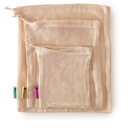 Wild & Stone | Reusable Mesh Produce Bag | Plastic Free Vegetable Bag | Eco-Friendly Mesh Produce Storage Bag | 3 Pack