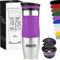 Milu Tazza termica da viaggio per caffè con incisione - 370ml 450ml - idea regalo personalizzata regalo di compleanno regalo di Natale per uomini donne mamma papà fidanzata (450ml, Viola)