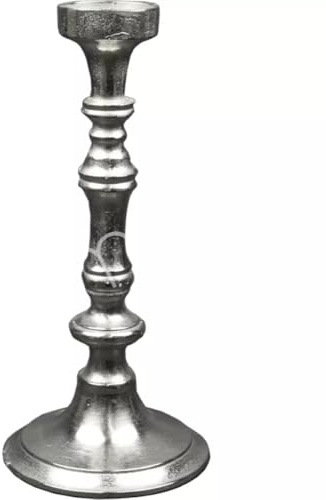 Kerzenständer Silber Metall Tisch Klassisch Stumpenkerze 1armig Antik