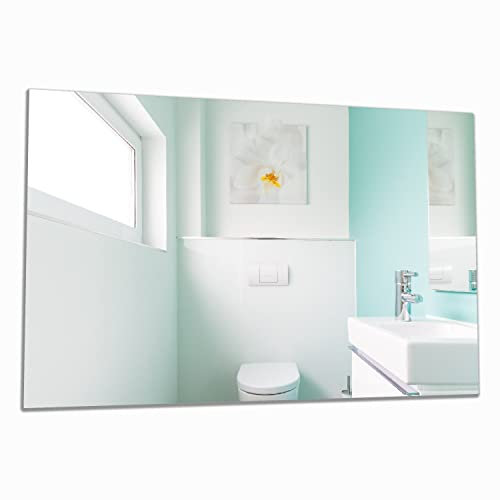 Wallario Herdabdeckplatte/Spritzschutz aus Glas, 1-teilig, 80x52cm mit 8 mm hohen Füßen, für Ceran- und Induktionsherde, Badezimmer Gästetoilette Innenansicht - WC und Waschbecken
