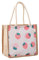 VIONNPPT Einkaufstasche Jute Shopper, Groß Baumwolltasche Stofftasche Shopper Handtasche, Tragbare Öko Taschen, mit Reißverschluss, Faltbare Waschbare (Erdbeere)