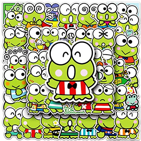 LYLSDSB 53 Stück Big Eye Frosch Aufkleber Niedlich Tier Frog Sticker für Laptop Skateboard Auto Motorrad Gitarre Refrigerator Gepäck,Wasserdicht Vinyl Cartoon Aufkleber Decals für Kinder Jugendliche