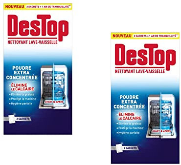 DESTOP Lot de 2 Nettoyants Lave-Vaisselle - 3 Sachets