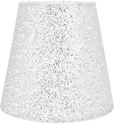CAXUSD Silver Glitter Cloth Lamp Shade Replacement for Table and Floor Lamps Decorative Light Cover Stylish Lamp Shade for Home Lighting