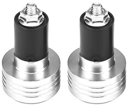 Motorrad Lenkerenden, 2 Stück 22mm Motorradlenker Lenkerendengewichte Motorrad Universal Lenkergewichte, Lenker Gewichte Vibrationsdämpfer Lenkergriffe Gewichtsausgleichsstecker(Silber)