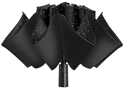 Sturmfester Automatik Regenschirm - Kompakter,Faltbarer Taschenschirm für Herren und Damen,8 Rippen,Wasserdicht und Winddicht,Ideal für Reisen und Alltag,106/116 cm Spannweite