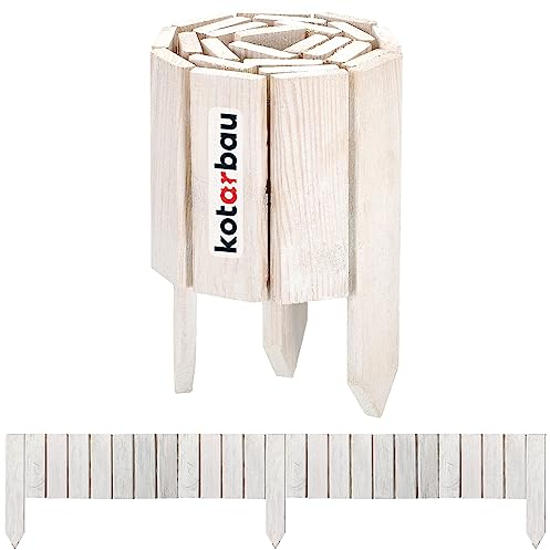 KOTARBAU® 1 bordo arrotolabile, 15 x 110 cm, in legno di pino, flessibile, per giardino, palizzata, ritagliabile, decorazione per recinzioni