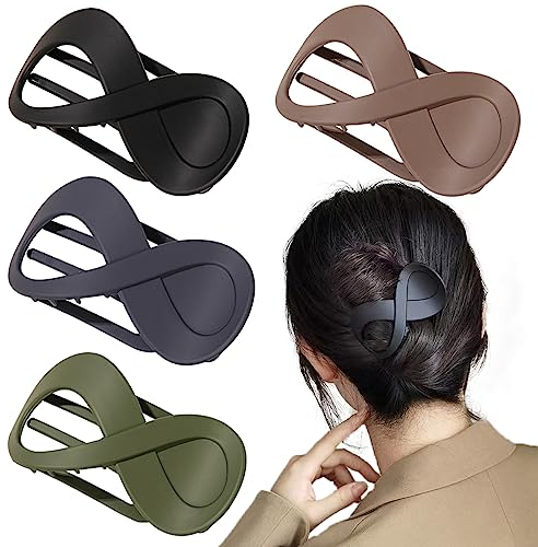 4 Stück Haarspangen Damen Schildpatt Haarklammer Groß Rutschfest Haarklammern Französisch Geschwungen matt Haarspange für Damen Mädchen Fester Halt Ohne Rutschen Hochwertig Haare Hochstecken
