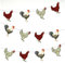 AK Giftshop Wimpelkette mit Huhn, Hahn und Bauernhof, Party-Dekorationen, 12 Stück/2,5 m Band, mehrfarbig