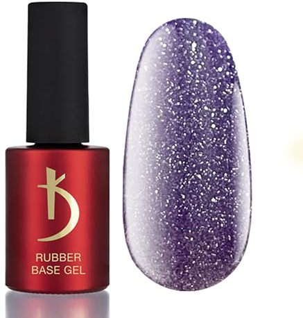 K Professional Rubber Base Gel - Base Coat Shimmer - Violet Glitter Reflective Nail Polish -15ml- Unterlack - Violett Glitzer UV Nagellack - Gel Nägel - UV LED Violet Reflective