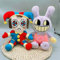 eamve 2PCS Amazing Digital Circus Plüschtier,11 Zoll Cute Amazing Pomni und Jax Plüsch Plüschtier Figur Puppe,The Amazing Circus Plüsch Puppe Plüsch-Kissen für Fans Geschenk,Geburtstag Weihnachten